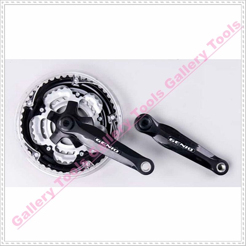 CRANK MTB BESI GENIO HITAM SILVER Sepeda aksesoris sparepart