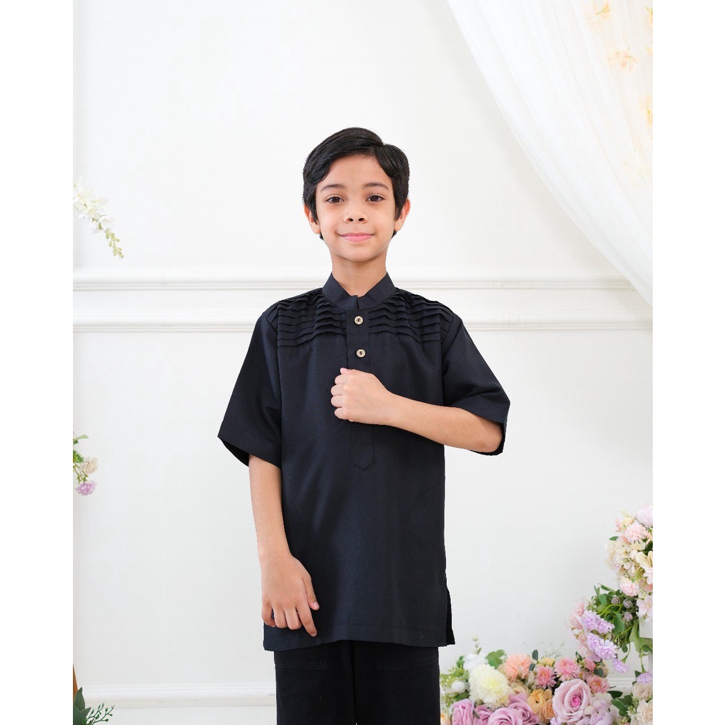 Faaz Kemko - Kemeja Koko Kids Lengan Pendek Stylish by Riskirich