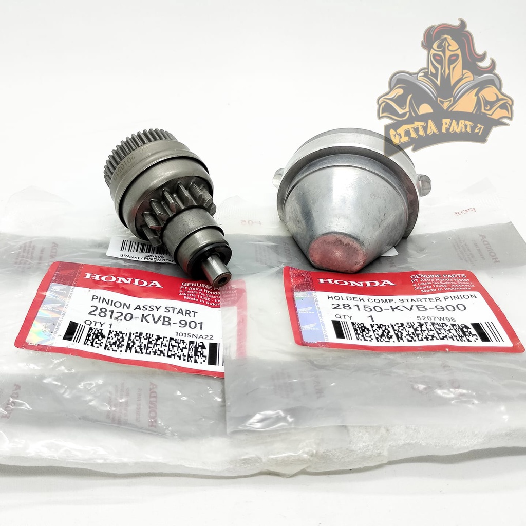 PINION ASSY STARTER PLUS TUTUP PINION HONDA KVB GRANAT GIGI KUALITAS ASLI ORIGINAL HONDA AHM PRESISI BERFUNGSI DENGAN BAIK AWET PINION STATER BEAT PINION STATER SCOOPY PINION STATER SPACY PINION STATER VARIO GRANAT GEAR PINION ASSY STARTER GEAR