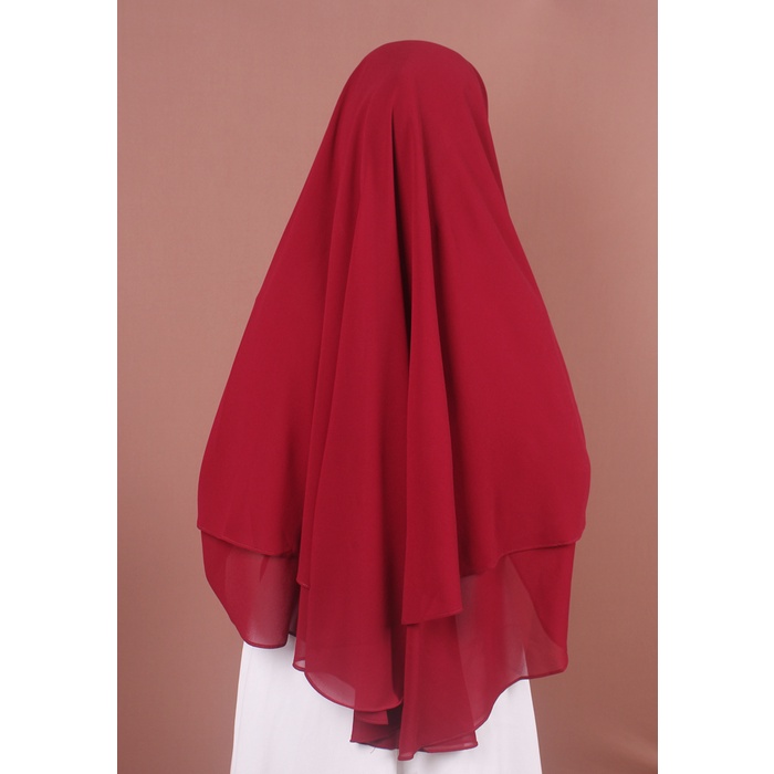 KHIMAR/FRENCH KHIMAR/Jilbab Syari Ceruty 2 Layer Niqab 2 in 1/Jilbab Syari Niqab Fradella