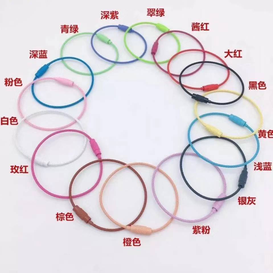 O Ring Besar/Tali Kawat Gantungan Kunci Warna-Warni Harga/pcs candy tone warna lengkap