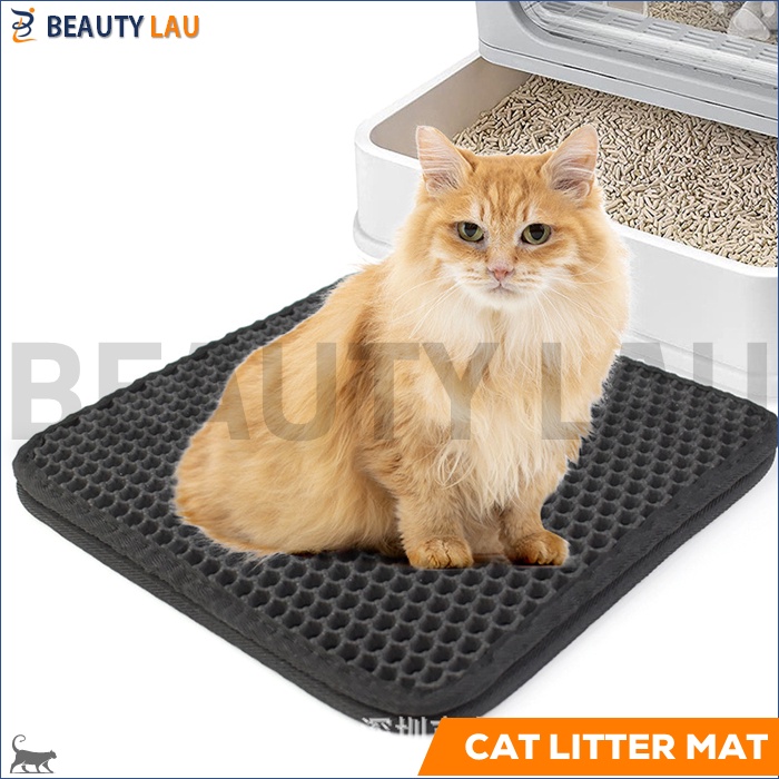 KESET KARPET PASIR KUCING ALAS TATAKAN PASIR KUCING CAT LITTER MAT ALAS LITTER BOX DOUBLE LAYER WATERPROOF MUDAH DIBERSIHKAN