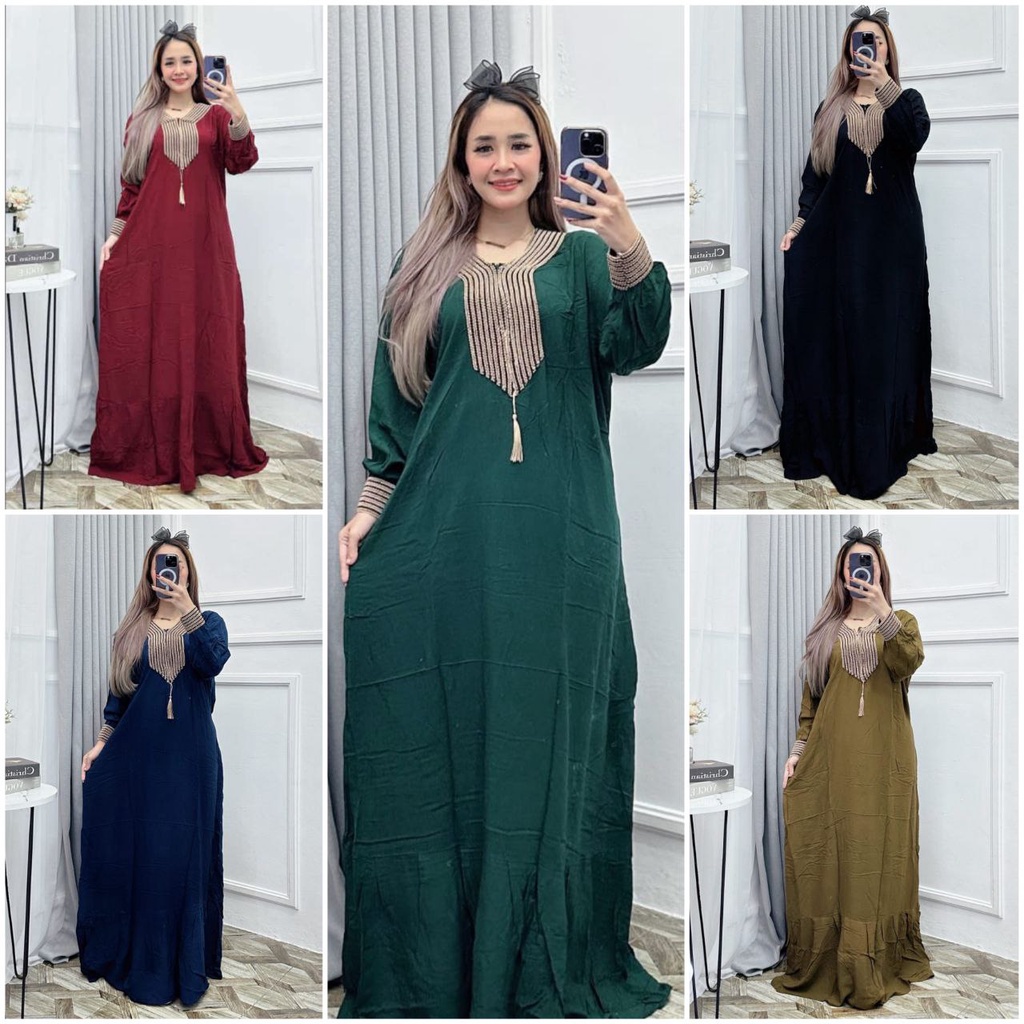 Gamis Wanita Jumbo Kaftan Bigsize Wanita LD 130cm Baju Lebaran Wanita