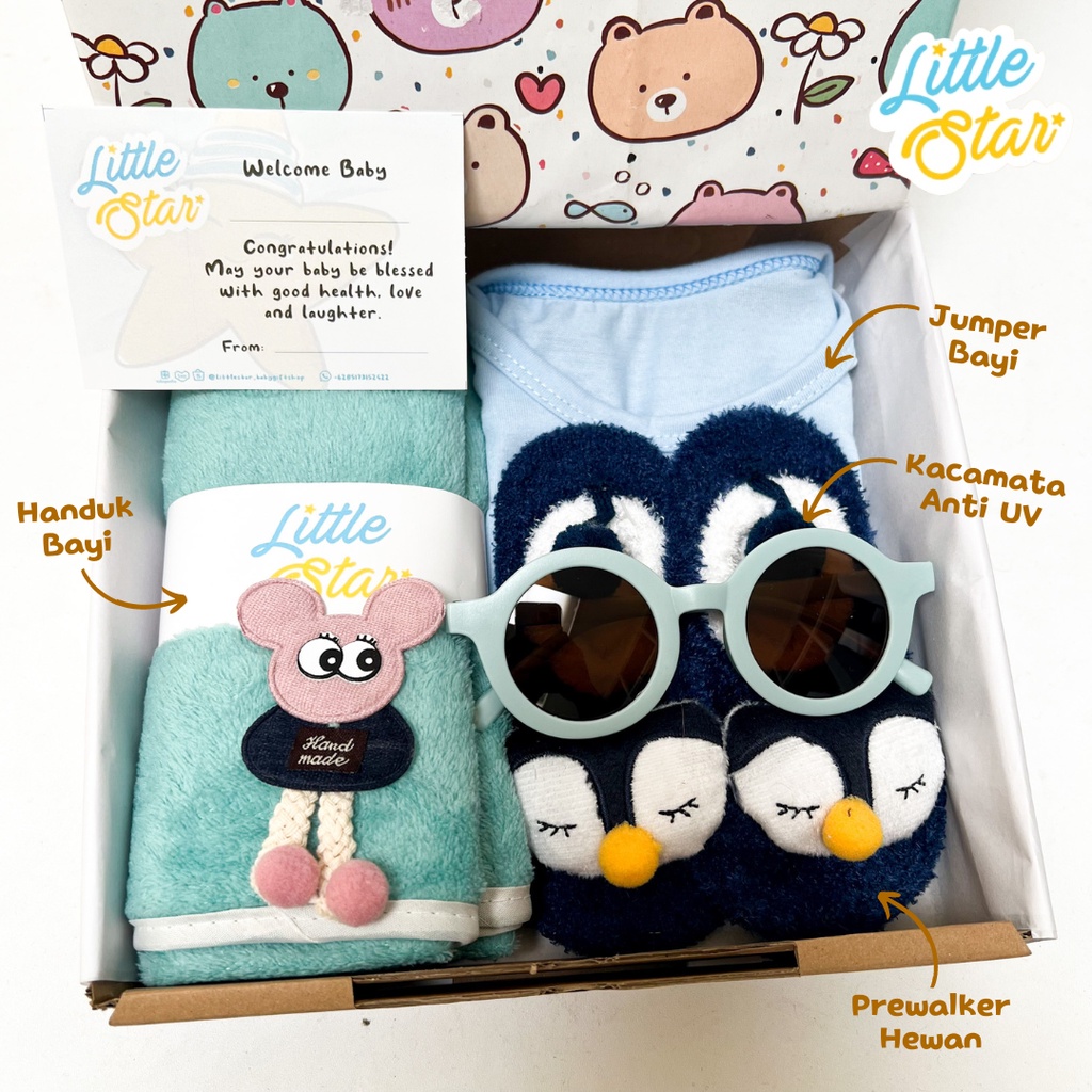 4in1 Hampers Newborn Kado Baby Gift Set Bayi Baru Lahir 0 6 Bulan Unisex