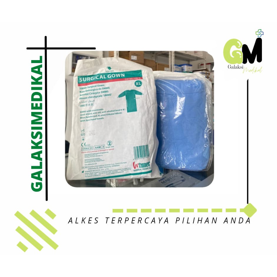 APD gown jubah operasi Baju Operasi/ Surgical Gown Non Woven/ Winner APD gown