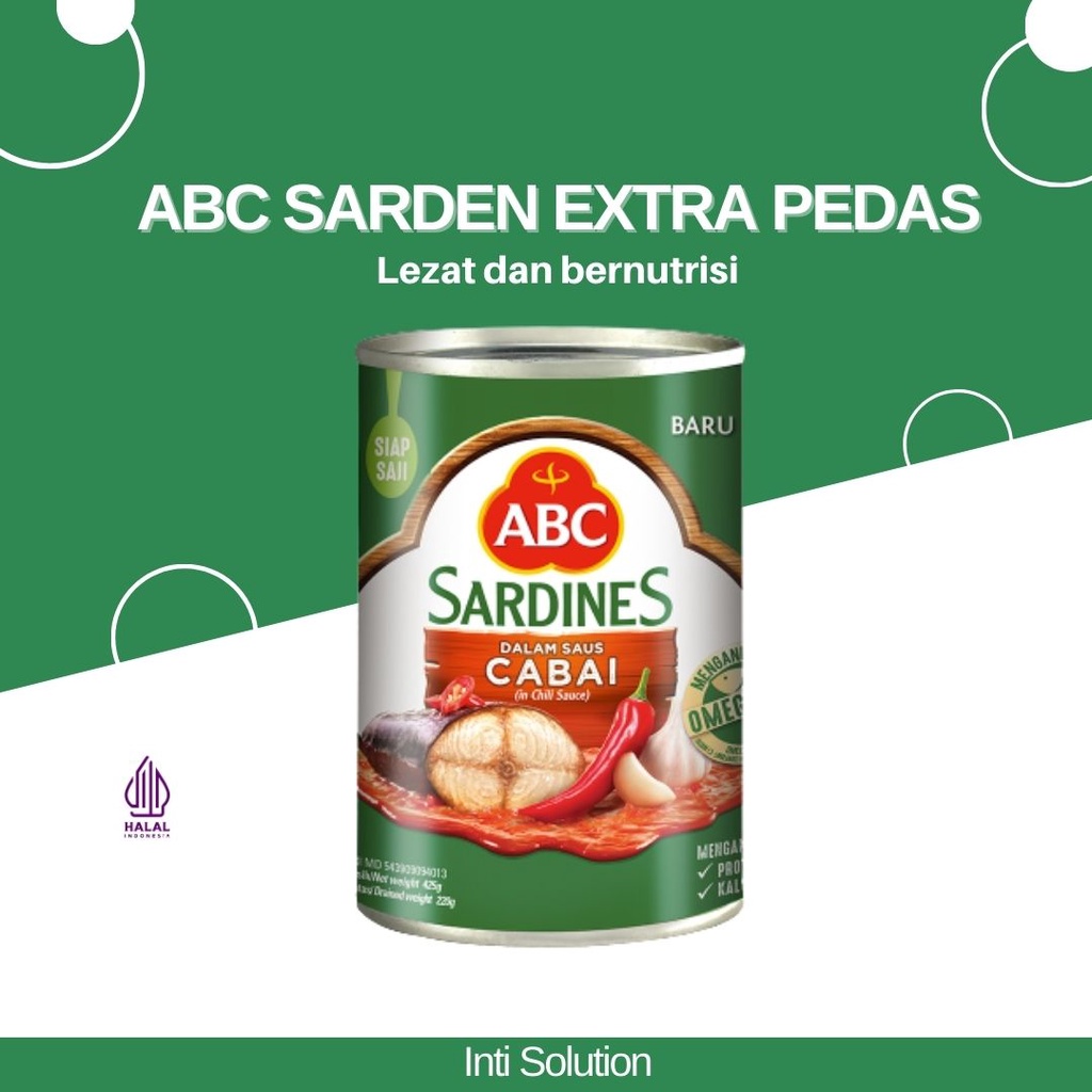 

ABC Sarden Extra Pedas 425 gram / Sarden Ikan Kaleng