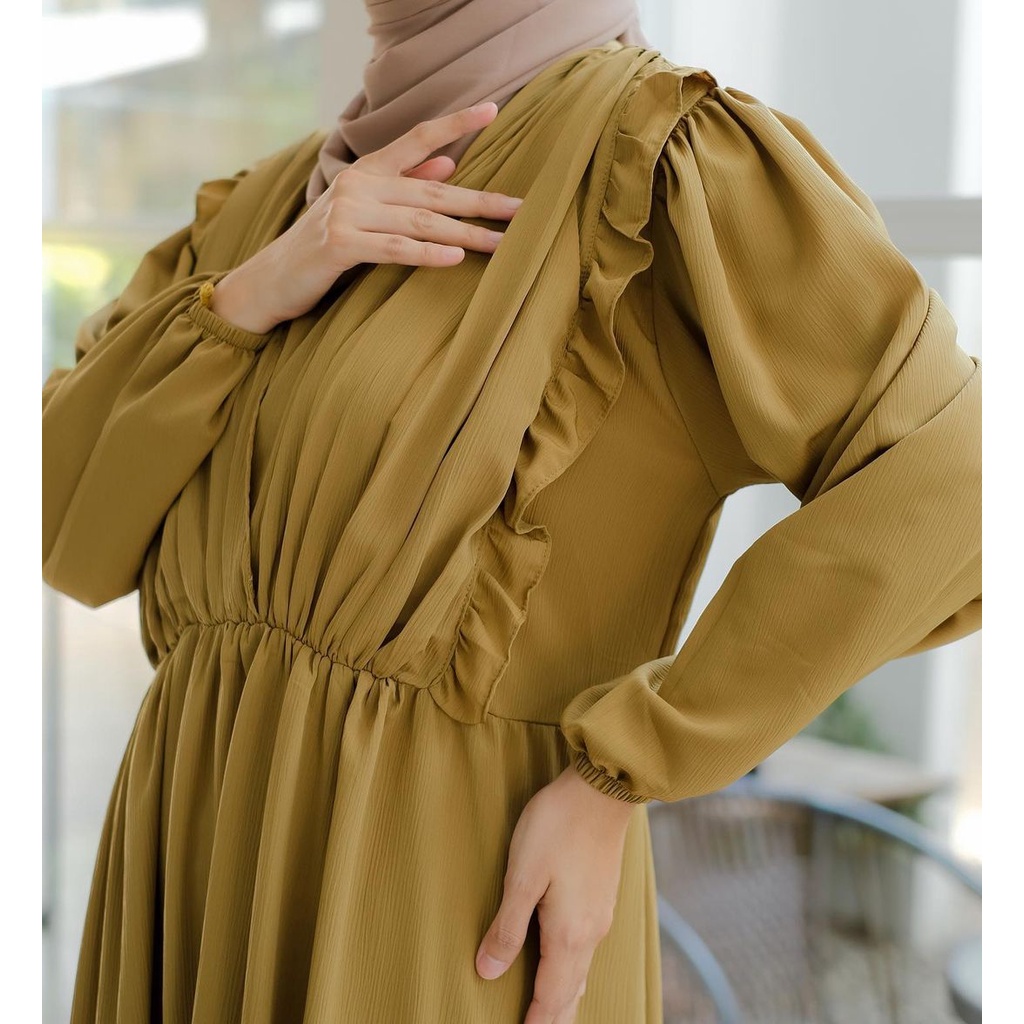 DRESS WANITA ELENA DRESS GAMIS PREMIUM LUXURY CRINKLE