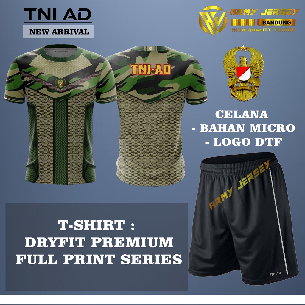 Baju Olahraga TNI AD Terbaru / Setelan TNI AD / Setelan olahraga TNI AD / Bahan Dryfit Premium / COD