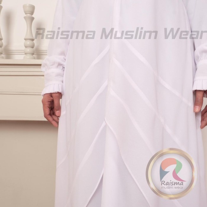 Sale Baju Gamis Wanita Dewasa Putih Polos Modern Untuk Umroh Haji Busana Terlaris