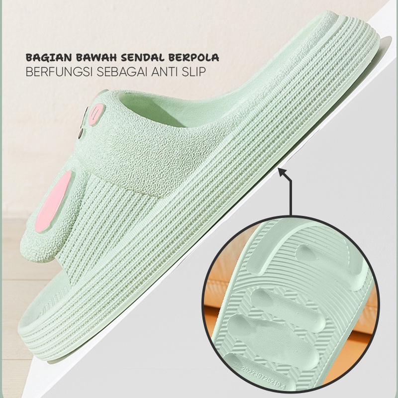 Lazy Bear Sandal Slip On PVC Cute Rabbit /Sendal Jelly Wanita /Sandal Perempuan Lucu / H30 Sendal Rabbit / Rumah Nyaman Slipper / Korea Soft Rubber Non Slip