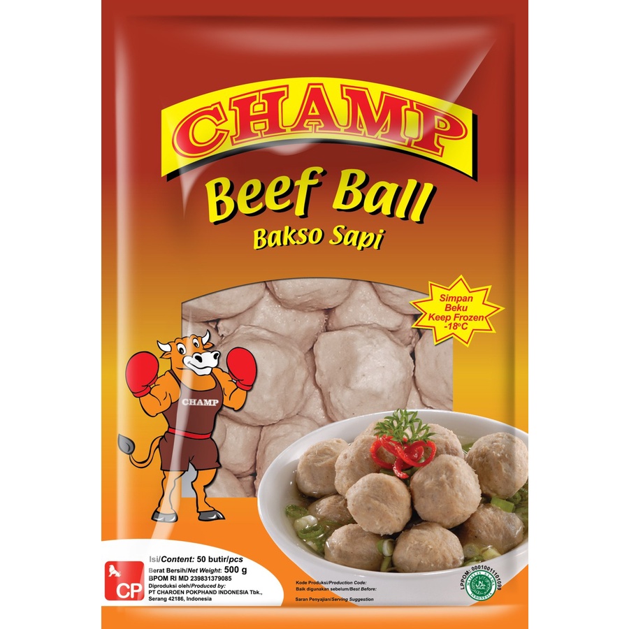 

CHAMP BEEF BALL 500GR / BAKSO FROZEN FOOD