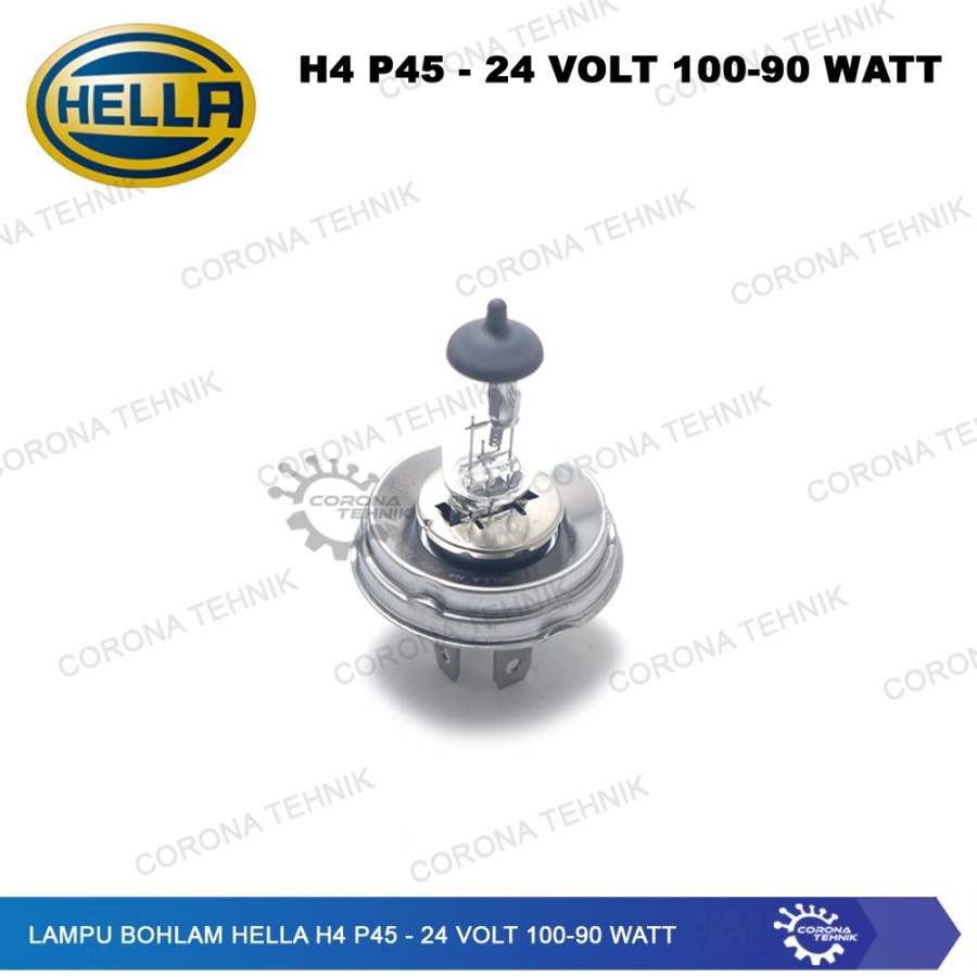 H4 P45 - 24 Volt 100-90 Watt Lampu Bohlam Hella