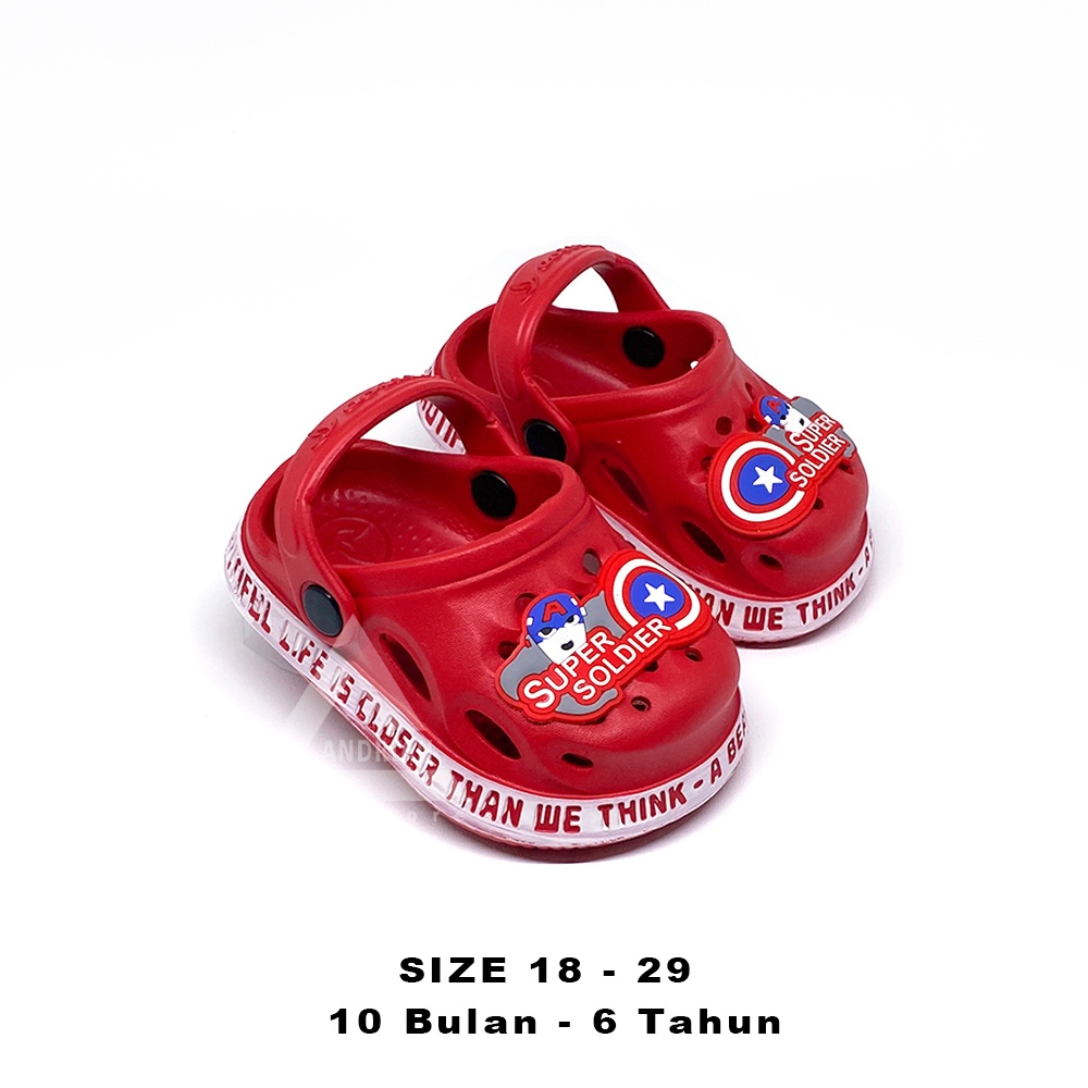 NEW Sandal anak laki-laki baby boys model baim karakter captain soldier 8 bulan - 6 tahun - Andrian Collin