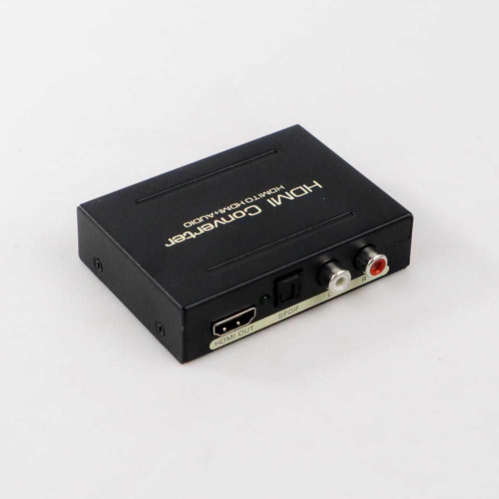 Audio Splitter HDMI to HDMI + Optical SPDIF + RCA Extractor Converter - AY60 - Black