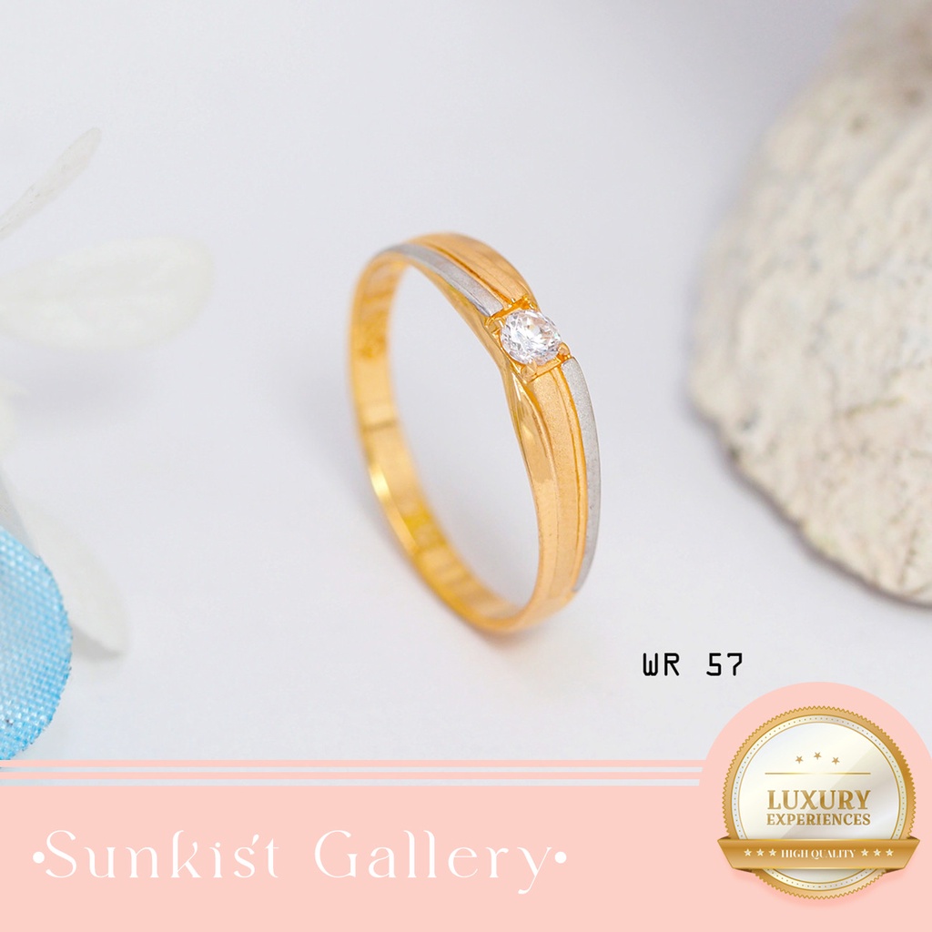 CINCIN LAMARAN EMAS ASLI KADAR 8K CINCIN EMAS COUPLE MODEL LIS CANTIK ELEGAN WR 57