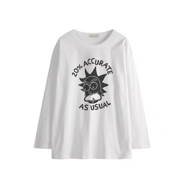 Korean Kaos Import Wanita Print Lengan Panjang Casual Top