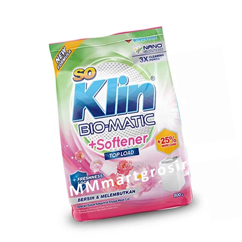 So Klin Softergent/ Top Load/ Deterjen Bubuk/ 800g