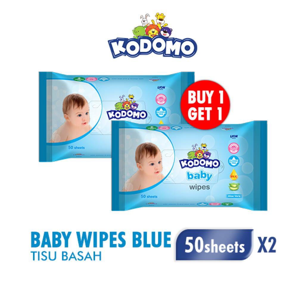 KODOMO baby wipes /  tisu basah kodomo 50 sheets, BELI 1 GRATIS 1 ARJUNA