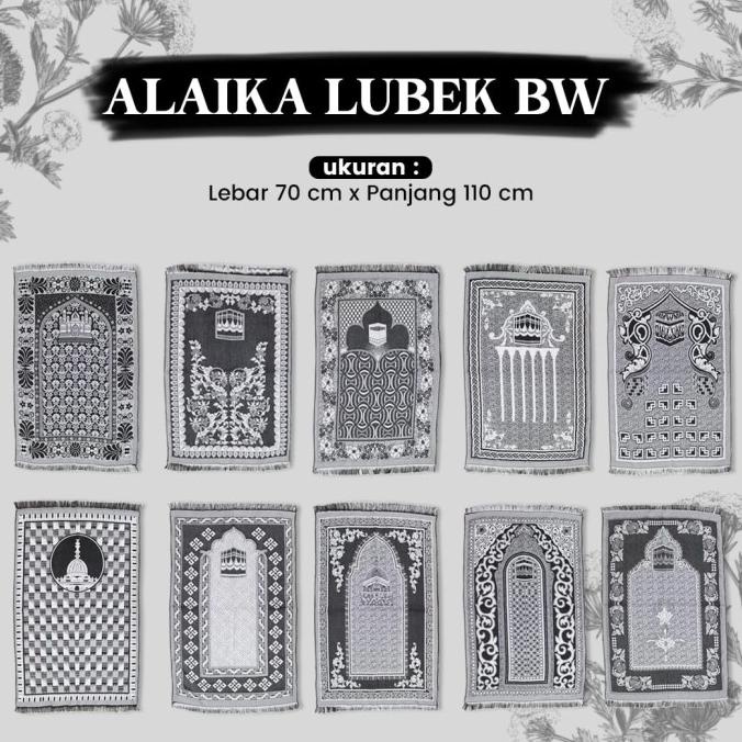 Sajadah Tipis Besar Alaika Khusus Hitam Putih