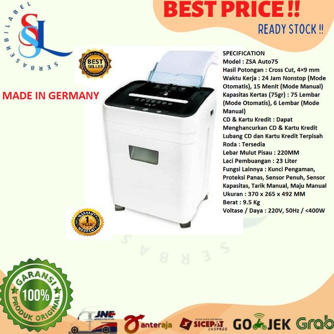 

ZSA Auto75 Mesin Penghancur Kertas Auto-75 Paper Shredder Document