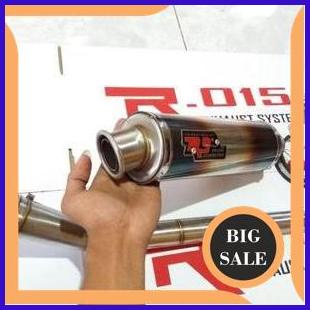 Knalpot R9 Mugello Burn Tip Full Set Vixion, Scorpio, Byson, Xabre, NVL, NVA, R15 Full Stainles Las