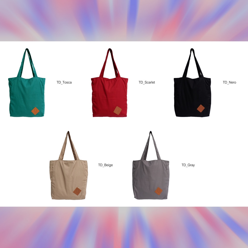 Tas Wanita Polos Tote Bag Katun 32x34x10cm Varian TD_Nero