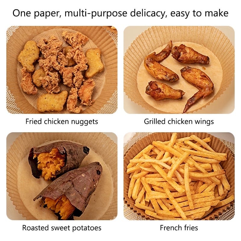 AirFryer Paper | Kertas Alas Air Fryer | Baking Paper | kertas penyerap minyak | Air Fryer Disposable Paper Liner | Air Fryer Parchment Paper - Solusi Praktis untuk Mengurangi Minyak | Bahan Anti Lengket Untuk Baking