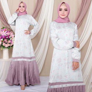 GAMIS MURAH ARMANI SILK MOTIF KOMBINASI REMPEL BUSUI FRIENDLY M-0324