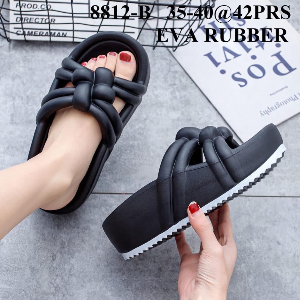Sandal Selop Wanita Import Bahan EVA Rubber Tebal Anti Slip 8812