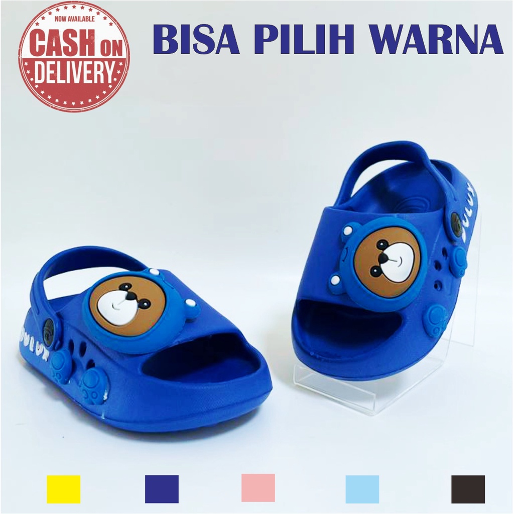 SANDAL MOTIF  BEAR UNISEX    BERBAHAN KARET FUULL JELLY - BEST SELLER