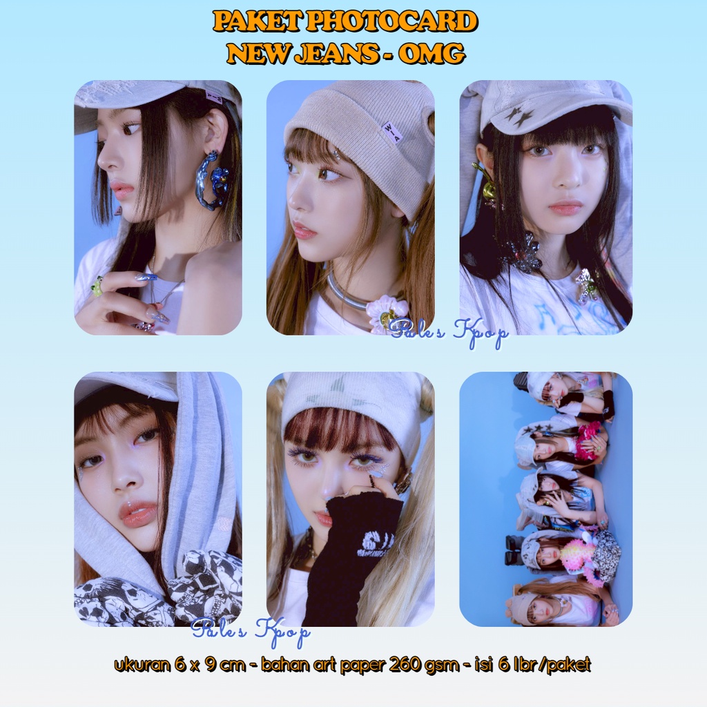 6 lbr - (BISA COD) PAKET PHOTOCARD NEW JEANS OMG 2023 PC NEW JEANS OMG FOTO CARD NEW JEANS OMG ALBUM