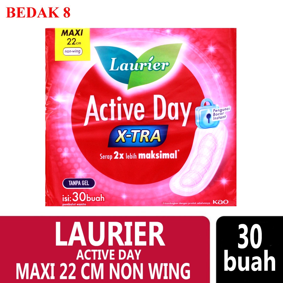 Pembalut Laurier Active Day Super Maxi 30s (NON WING)