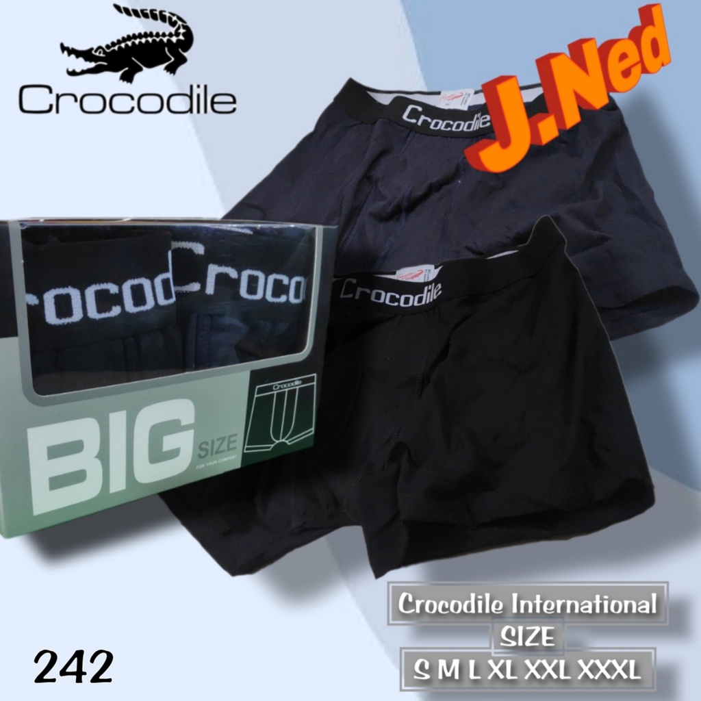 J242D - HARGA 1BOX ISI 2 PCS BOXER PRIA CROCODILE SIZE S - XL