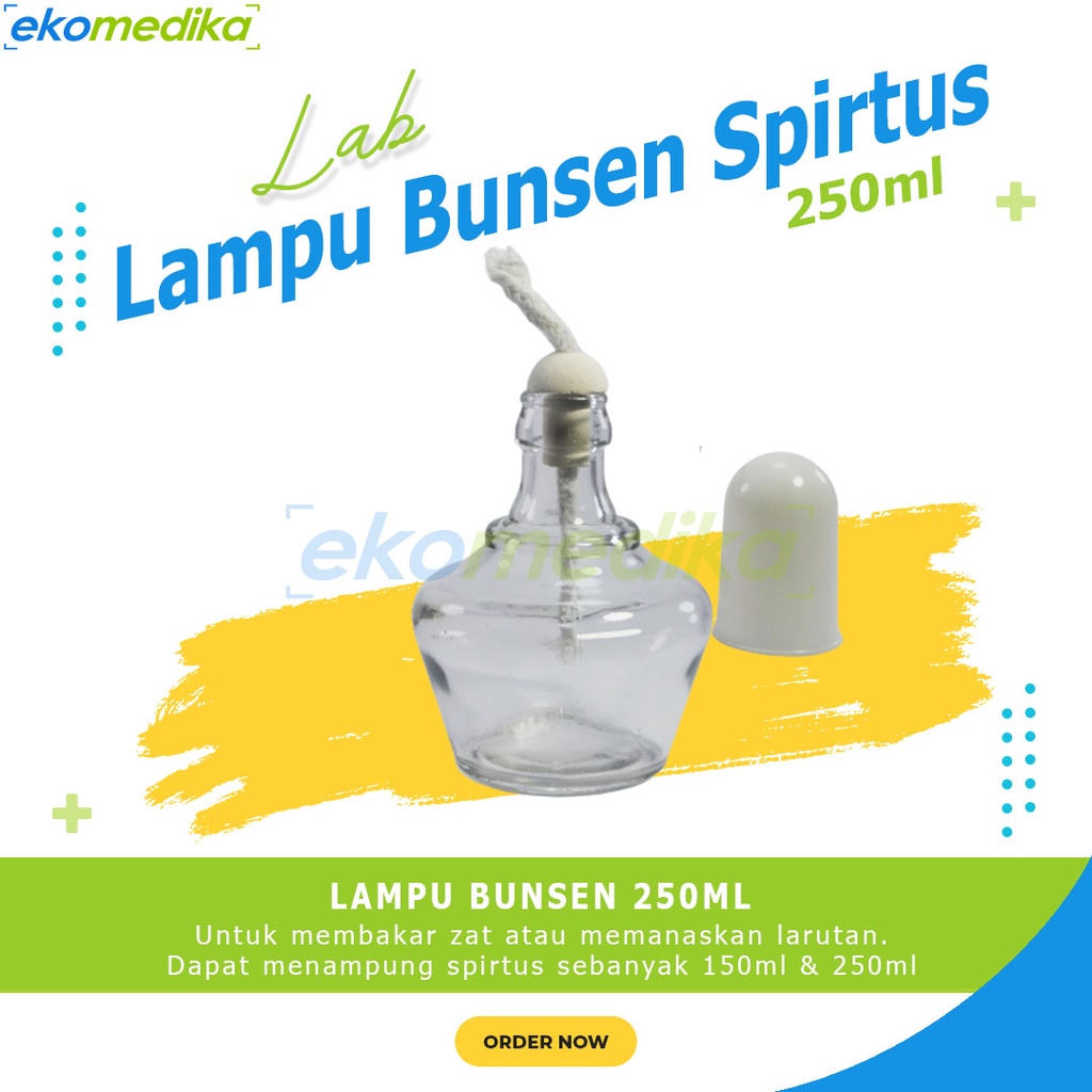 Lampu Spirtus / Bunsen Kaca 150ml | 250ml / Lampu Spirtus Praktikum Laboratorium