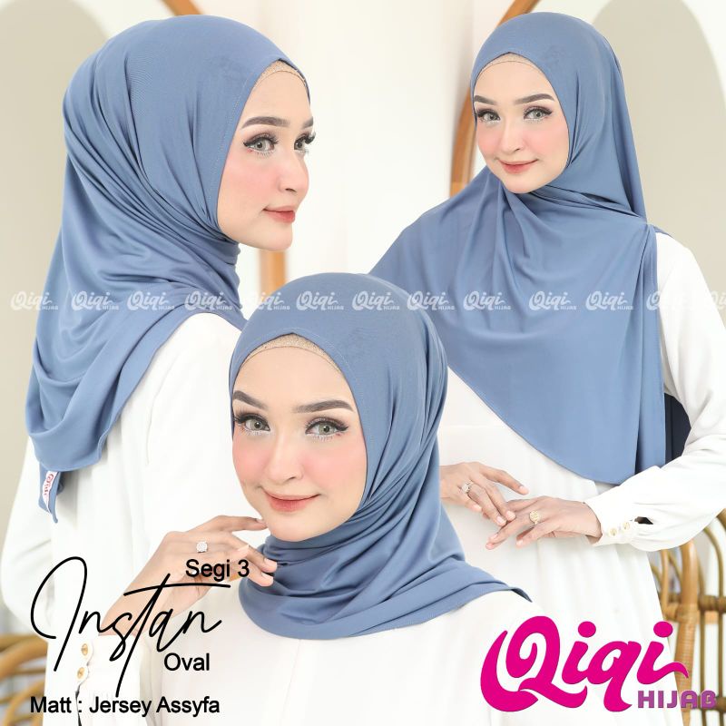 (Qiqi Hijab) SEGITIGA INSTAN OVAL •jilbab instan jersey assyfa•segitiga oval instan