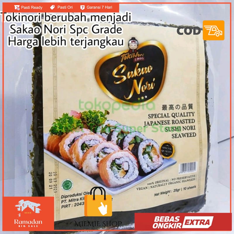 

Tokinori Sushi Kimbap Nori HALAL 10 lembar rasa Roasted Seaweed