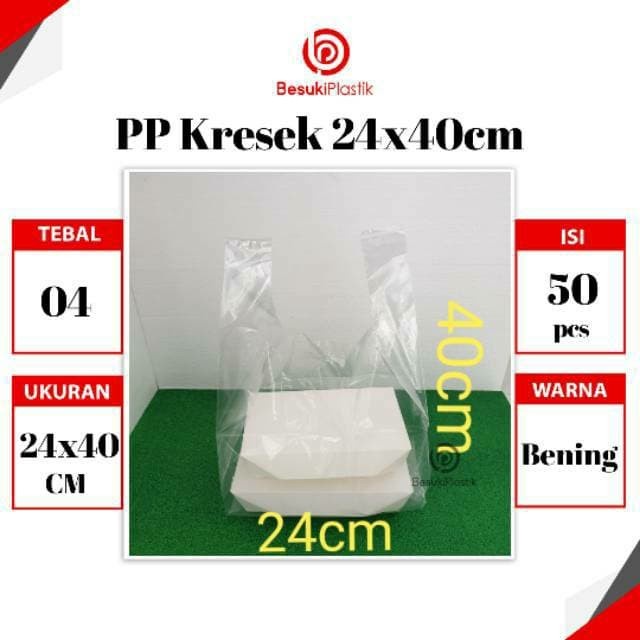 Ready stock] PP Kresek Bening Tebal 24x40 / Kantong Kresek Bening PP 24cm