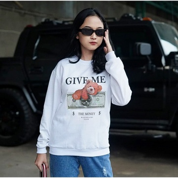 FLEECE SWATER OVERSIZE GIVE ME | SWEATER CREWNECK