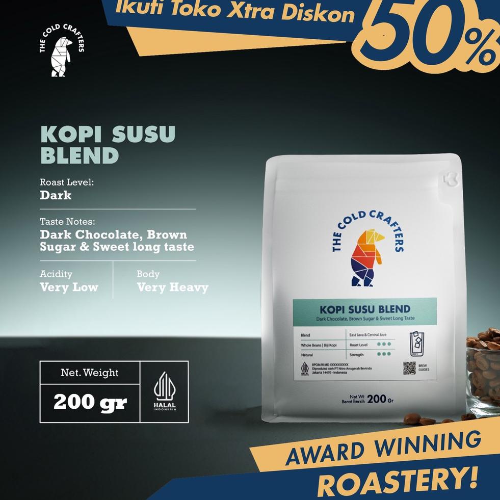 

Realpct The Cold Crafters - Kopi Susu Blend Biji Kopi Roasted Beans 100gr/200gr/1kg
