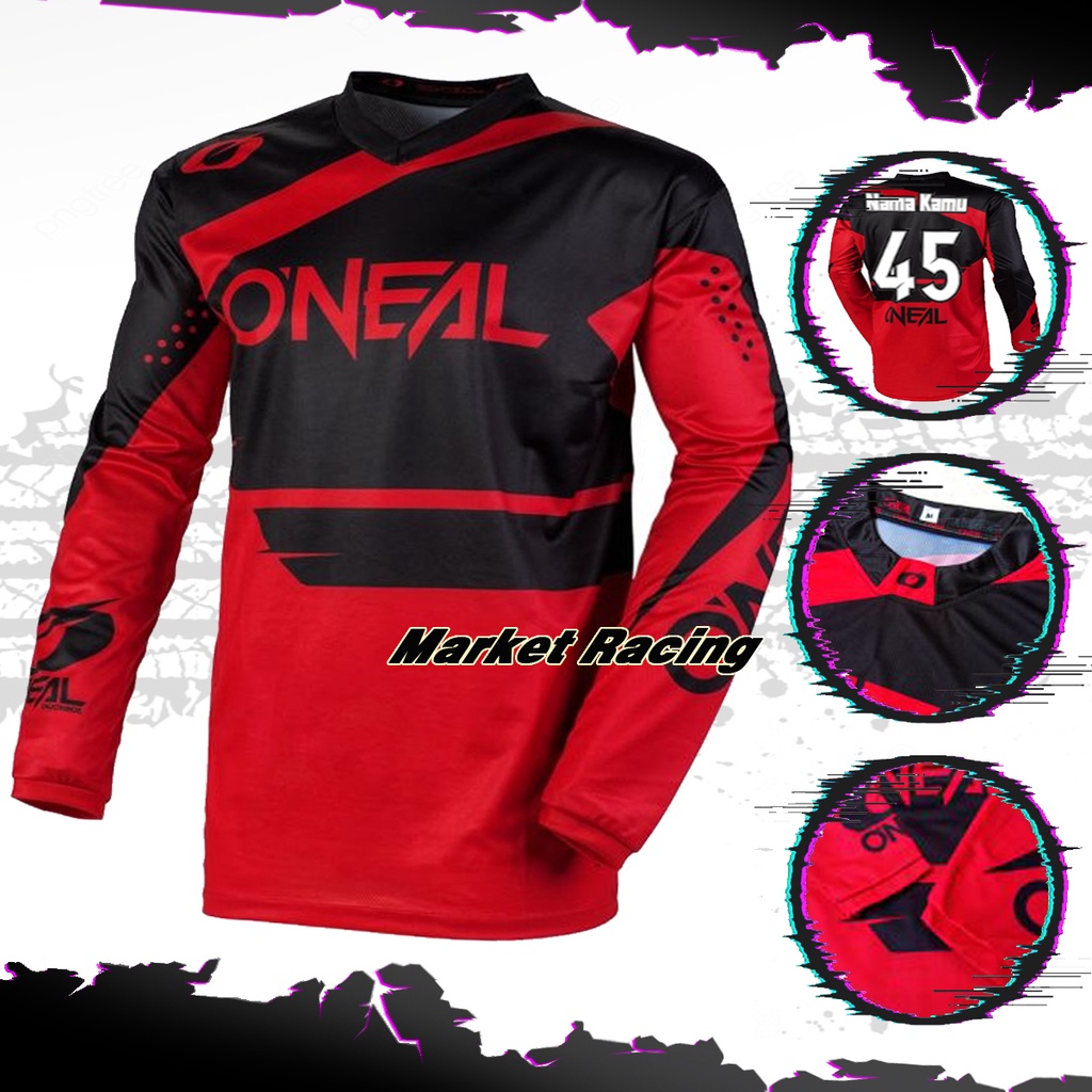 Tshirt Kaos Baju HITAM Merah red black Trail Jersey Motor Cross Motocross Adventure trabas pria dewa