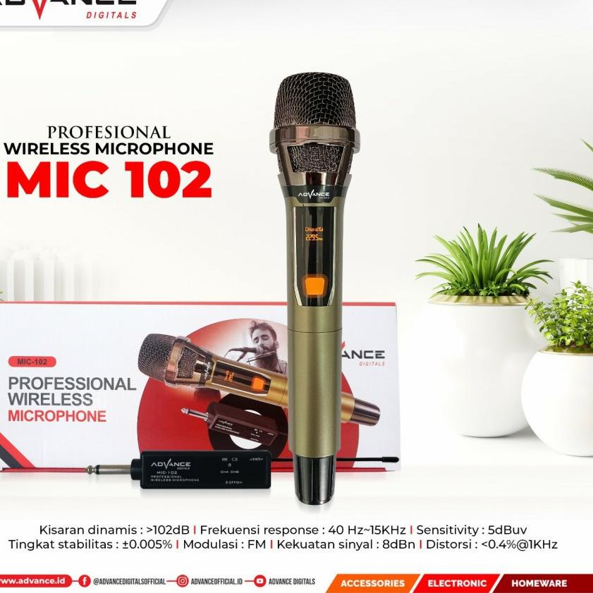 ⅎ TERLARISSS  Profesional Microphone Wireless Advance Mic-102 ~ CANTER STORE ( COD ) ◙
