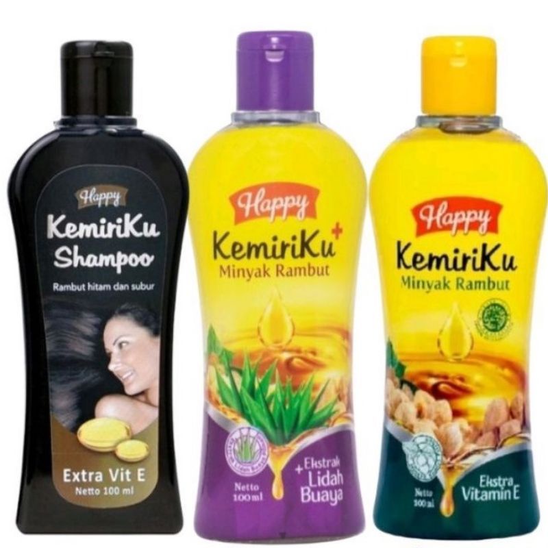 shampoo kemiriku happy penghitam rambut pencegah uban minyak kemiriku happy penyubur rambut Atasi Ub