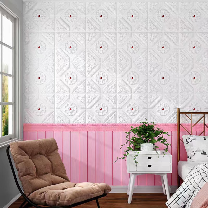 Wallpaper Dinding 3D Foam Motif Batik Wallsticker/ Wallfoam Sticker Tembok