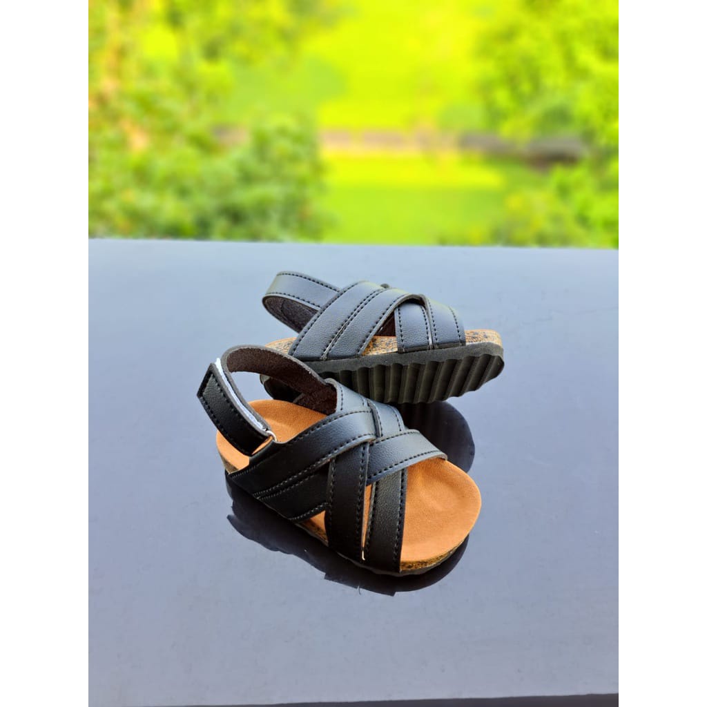 TOKOERS SP05 Sandal Puyuh Anak Unisex Motif Tali Silang Umur 1 2 3 tahun - Bahan Kulit Sintesis - Anti Slip