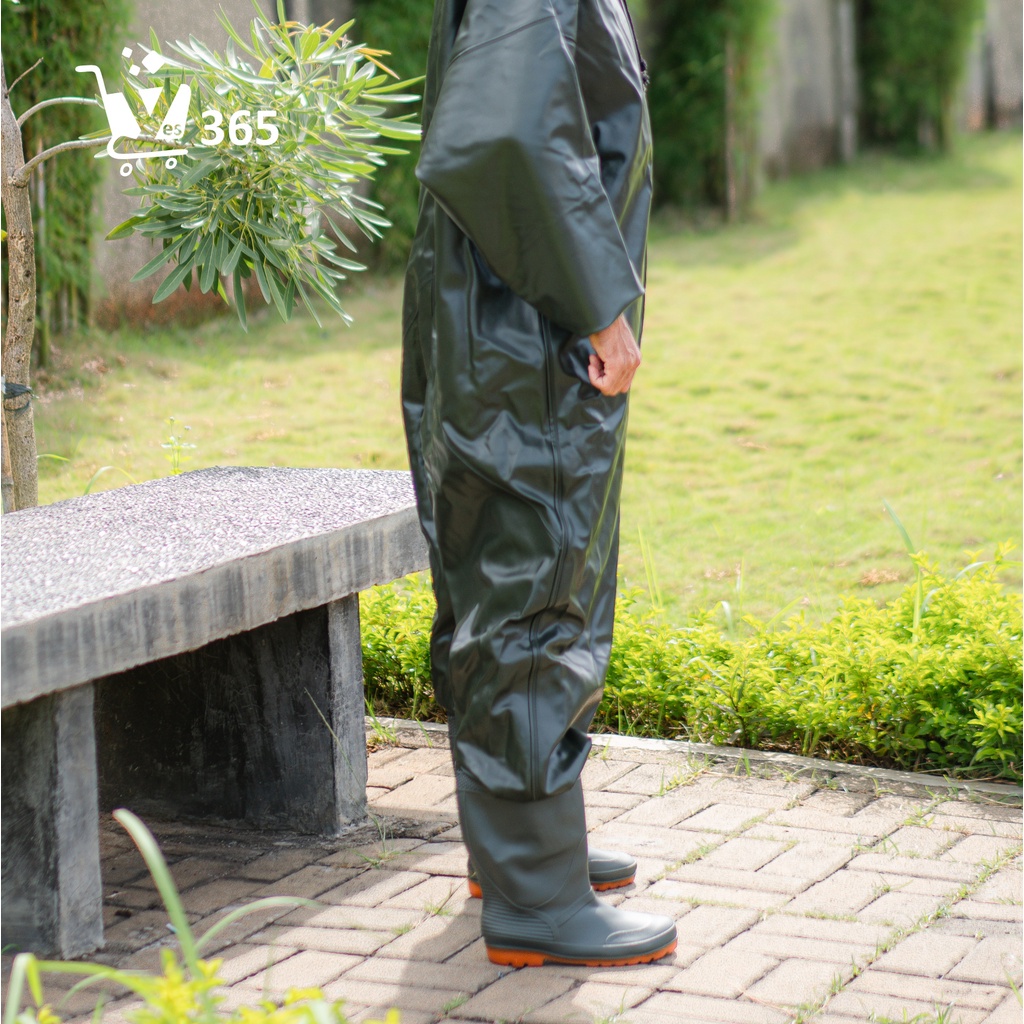 Set Baju Sepatu Boots  Full Body Satu Badan Sepatu Sawah Nelayan Petani Kuat Dan Tebal Anti Air