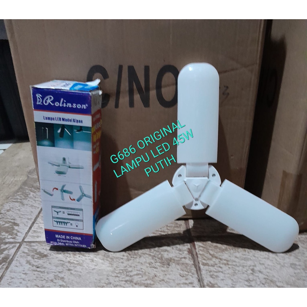 G686 ORIGINAL 45 W WATT LAMPU LED PUTIH E27 KIPAS FAN MAGIC LAMP BOHLAM SINAR TERANG COLOKAN LISTRIK