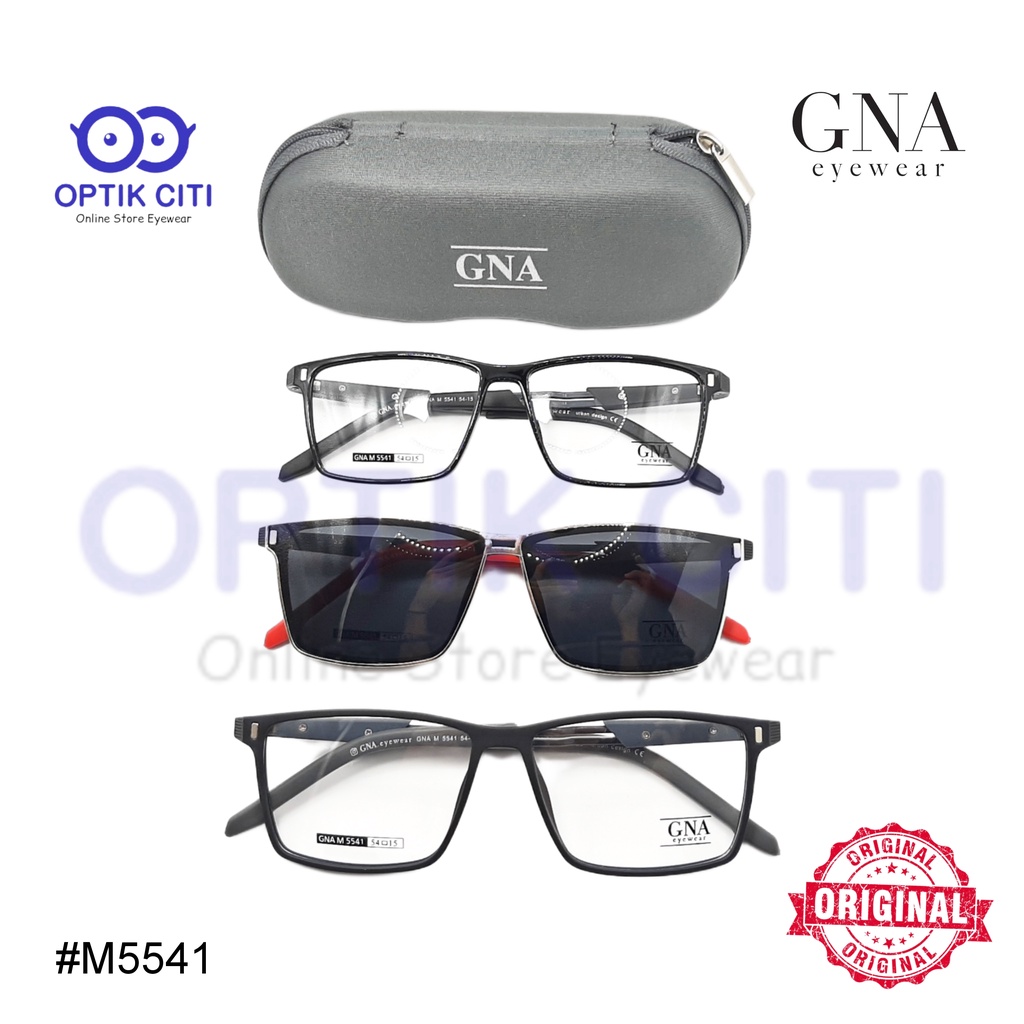 Frame Kacamata Pria Sporty ClipOn GNA M5541 Original