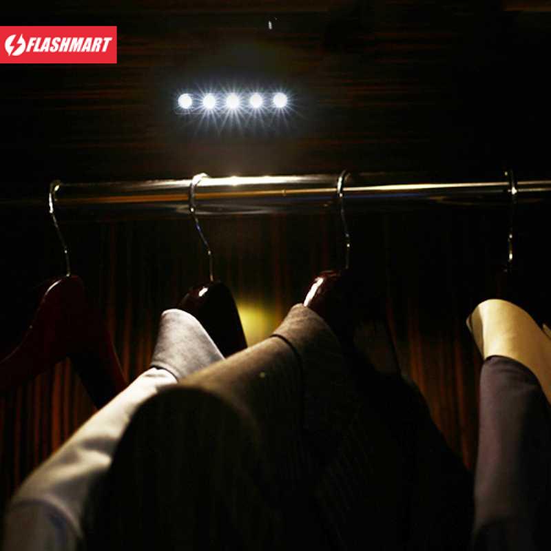 Flashmart Lampu Mini LED Multifungsi Push Touch Wall Light Lamp 5 LED Cool White - LE5