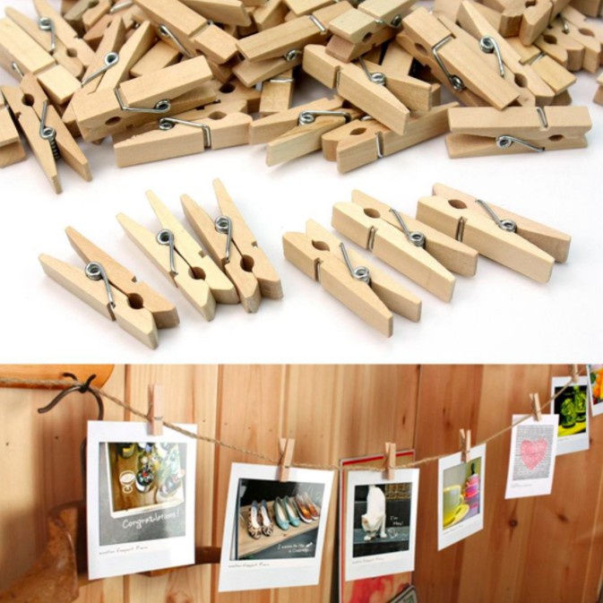 [GROSIR] PENJEPIT JEPITAN FOTO KAYU GANTUNGAN WOODEN MINI KLIP CLIP POLAROID KAYU MINI