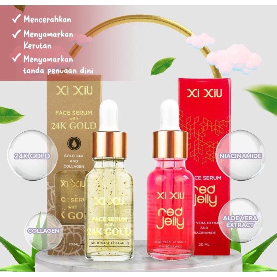 XI XIU Face Serum | Whitening Gold Anti Acne Vitamin C Red Jelly 24k Gold Xixiu